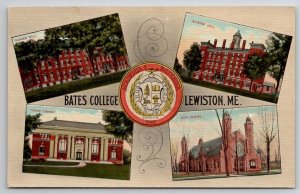 Bates College Lewiston ME Maine Multi View Postcard A39