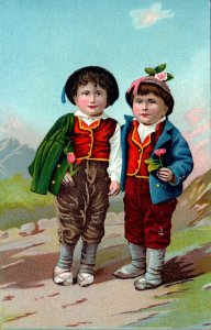 Germany Children In Traditional Costume