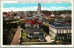 Schenley Farm District Carnegie Tech Cathedral Pittsburgh Pennsylavania Postcard