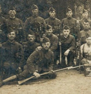 Military Belgian Army Photo World War 1 Soldiers Big Guns Vintage RPPC 07.69