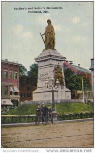 Maine Portland Soldiers And Sailors Monument 1915