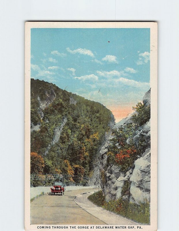 Postcard Coming Through The Gorge At Delaware Water Gap, Pennsylvania