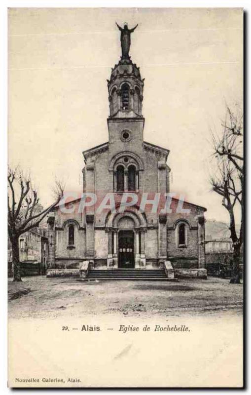 Postcard Old Alais Church Rochebelle