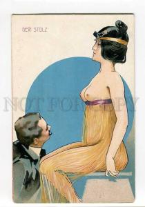 270561 Der Stolz NUDE WOMAN WITCH Vintage ART NOUVEAU postcard