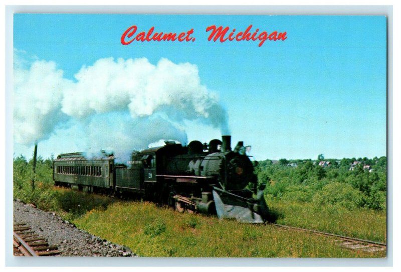 Keweenaw Central Steam Train, Calumet Michigan MI Unposted Postcard 