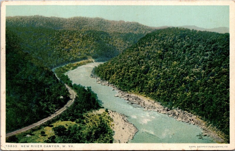 Vtg Gauley West Virginia WV New River Canyon Detroit Publishing Co Postcard