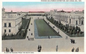 VINTAGE POSTCARD CROWDS AT THE PLAZA DE PANAMA 1915 EXPOSITION SAN DIEGO CAL