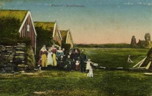 iceland, MALARRIF, Snæfellsnesi, Houses with People (1910s)