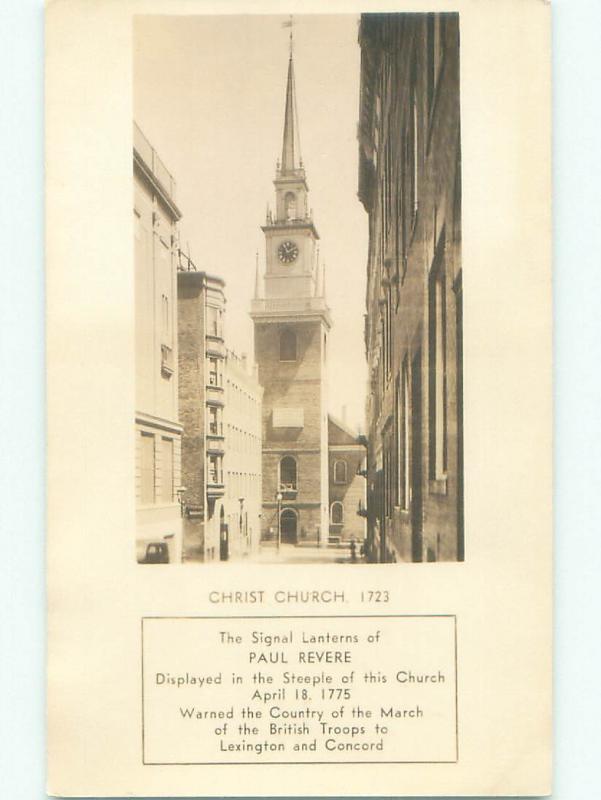 Pre-1945 rppc CHURCH Boston Massachusetts MA i5771