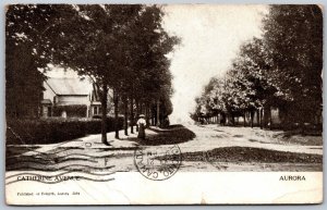 Postcard Aurora Ontario c1908 Catherine Avenue Street View York Region
