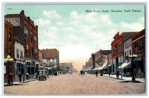 1910 Main Street Dirt Road Classic Car South Aberdeen South Dakota SD Postcard