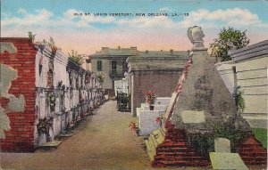 New Orleans LA, Old St. Louis Cemetery Number 1, Mausoleum, 1930-45 Linen PC