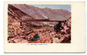 Railroad Train High Bridge Georgetown Loop Colorado 1907c postcard