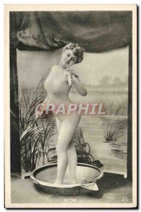 Old Postcard Naked erotic Woman The tub