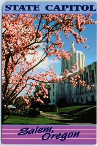 M-86830 Cherry blossoms and the Oregon State Capitol Salem Oregon