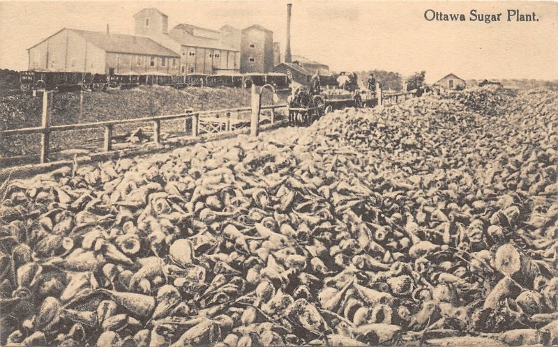 G5/ Ottawa Ohio Postcard c1910 Sugar Plant Occupational Railroad