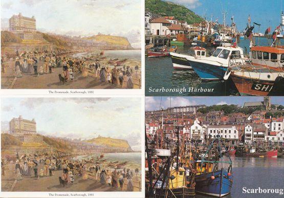Scarborough Fishing Boats on Beach incl Victorian Painter 4x Postcard s
