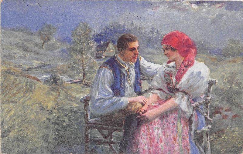 BT2069 Les costumes nationaux  types couple folklore   czech republic