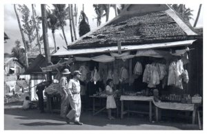 Shopping in the streets of Guiuan Samar Philippines 1945 RPPC Postcard Repro