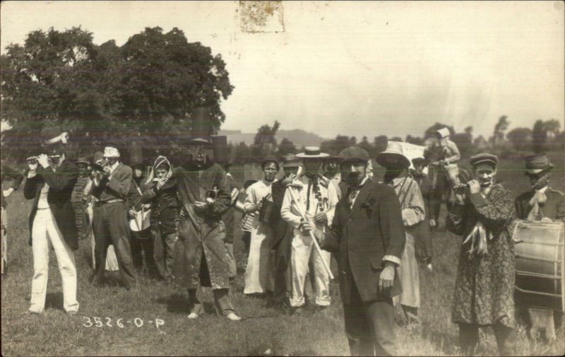 North Bennington VT July 4th Costumes Creepy Masks Real Photo Postcard c1910