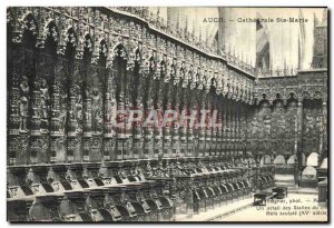 Old Postcard Auch Cathedrale Sainte Marie A detail of the choir stalls