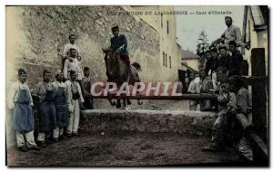 Old Postcard Horse Riding Equestrian Jumping d & # 39obstacle