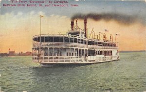 J25/ Ship Postcard c1910 Davenport Iowa Rock Island Ferry Davenport 36