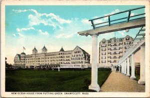 New Ocean House from PUtting Green, Swampscott MA Vintage Postcard R65