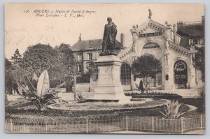 Postcard Angers Maine-et-Loire France Statue Place Lorraine 1910s DB View