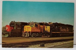 High Power Locomotives Santa Fe, Union Pacific & Southern Pac. In La Postcard E4