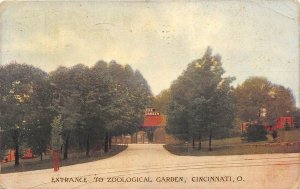 Cincinnati Ohio 1910 Postcard Entrance To Zoological Garden ZOO