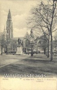 Statue PP Rubens et la Cathedrale, La Place Verte Anvers, Belgium Unused 