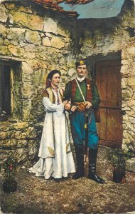 Cultures & Ethnicities postcard Montenegro folk type couple costumes 1913