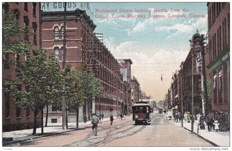 LONDON, Ontario, Canada; Richmond Street looking North from the Grand Trunk R...