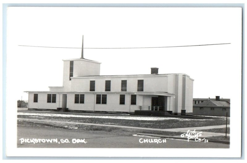 c1940's Church Pickstown South Dakota SD O'neill RPPC Photo Vintage Postcard