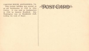 Vintage Postcard 1910's Front View Carlyle House Alexandria VA Virginia