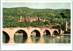 Postcard - Old Neckar Bridge, Heidelberg, Germany