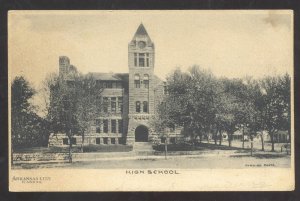 ARKANSAS CITY KANSAS HIGH SCHOOL BUILDING 1907 VINTAGE POSTCARD