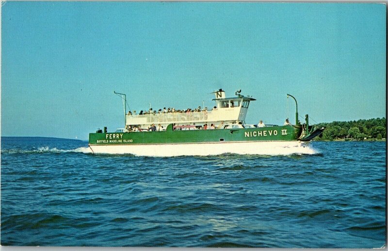 Nichevo II, Bayfield-Madeline Island Ferry, Apostle Islands WI Vtg Postcard C80