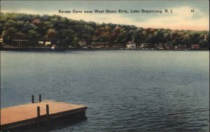 Lake Hopatcong New Jersey NJ Byram Cove Peaceful View Linen Vintage Postcard