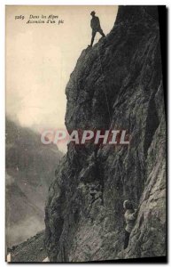 Old Postcard Mountaineering in the Alps Ascension d & # 39un peak