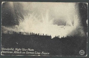 Ca 1915  PPC* WWI France Wonderful Night War Photo American Attack See Info