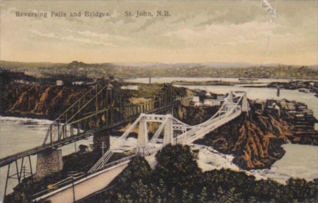 Canada St John Reversing falls and Bridges 1914