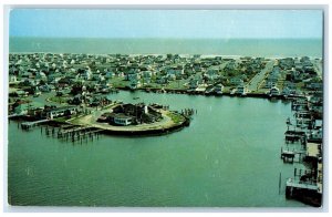 c1960 Aerial View  Atlantic Ocean Yacht Club Stone Harbor New Jersey NJ Postcard