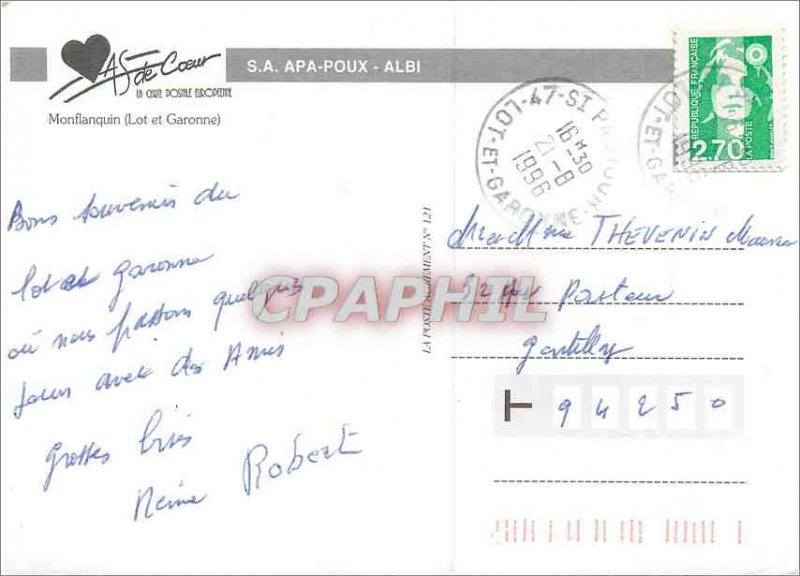 Postcard Modern (Lot et Garonne) Monflanquin