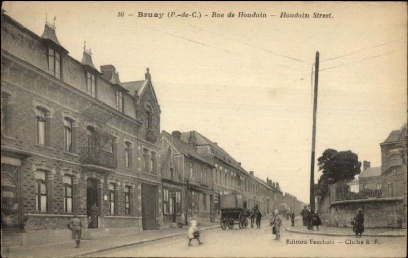 Bruay France Rue de Houdain c1915 Postcard