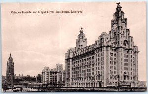 Postcard - Princes Parade and Royal Liver Buildings - Liverpool, England