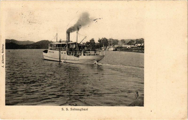 CPA AK INDONESIA DUTCH INDIES - S. S. Sabangbaai (a1567)