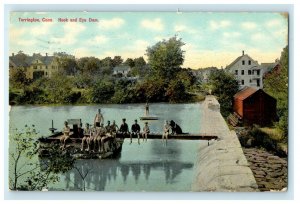 1911 Boys And Girls Swimming Hook Eye Dam Torrington Connecticut CT Postcard