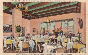 CHICAGO, Illinois, PU-1939; Jacques French Restaurant, Winter Dining Room